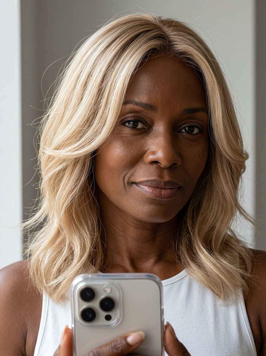 Champagne Blonde Color Melt Lob 2026 shoulder-length lob haircut with champagne blonde color melt and vanilla tones for romantic looks