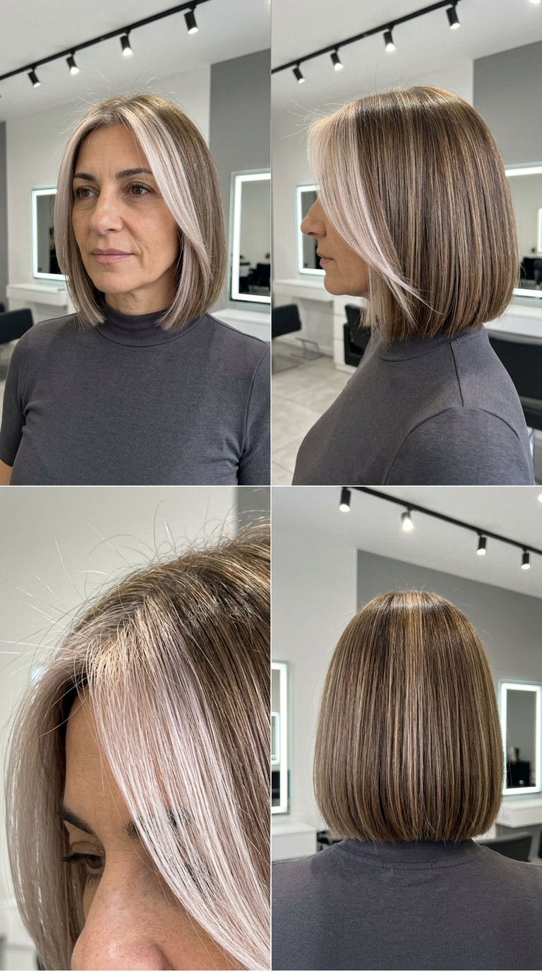 Champagne Blonde Money Pieces Bob 2026 short bob haircut with cool champagne blonde money pieces on natural base for playful looks