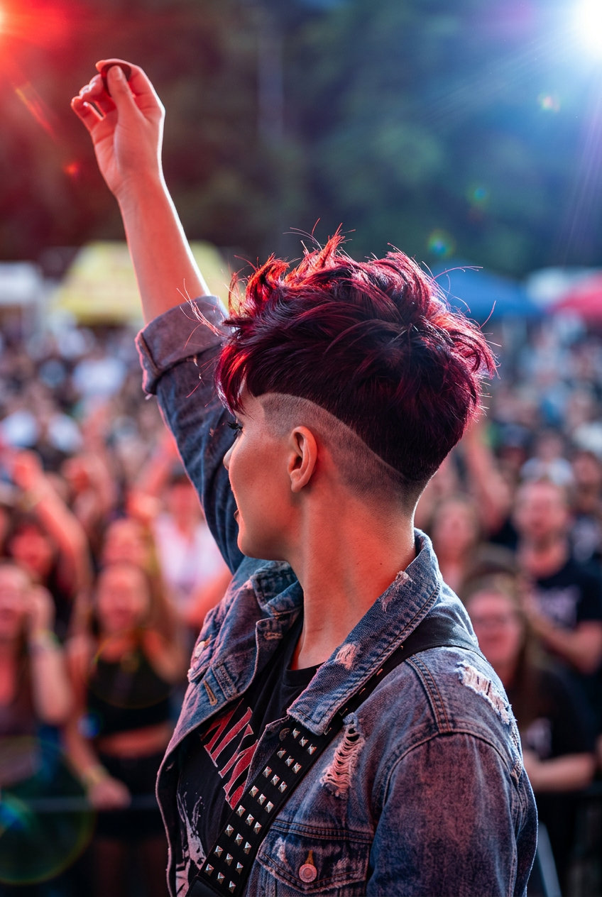 Cherry Cola Undercut Pixie 2026: Edgy & Bold very short cherry cola pixie haircut with undercut and textured top for summer