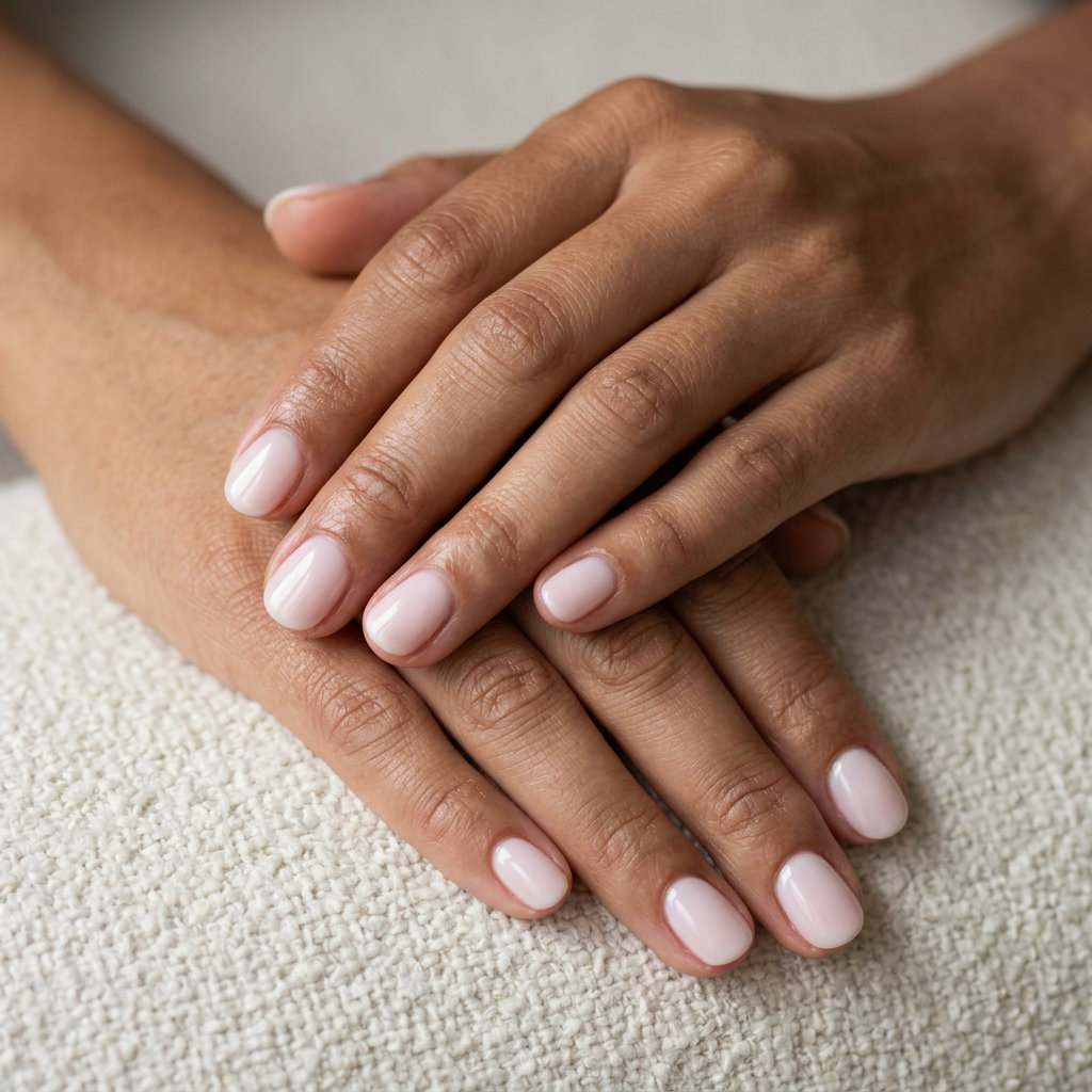 Milky Nude Soft Cloud Manicure | June 2026 Trends Milky nude soft cloud overlay manicure: sheer milky nude with a high-gloss finish. June manicure ideas - summer trends 2026.