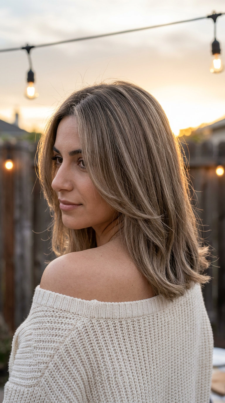 Soft Bronde Lob Haircut 2026 shoulder-length mushroom bronde lob haircut with face-framing layers for summer 2026