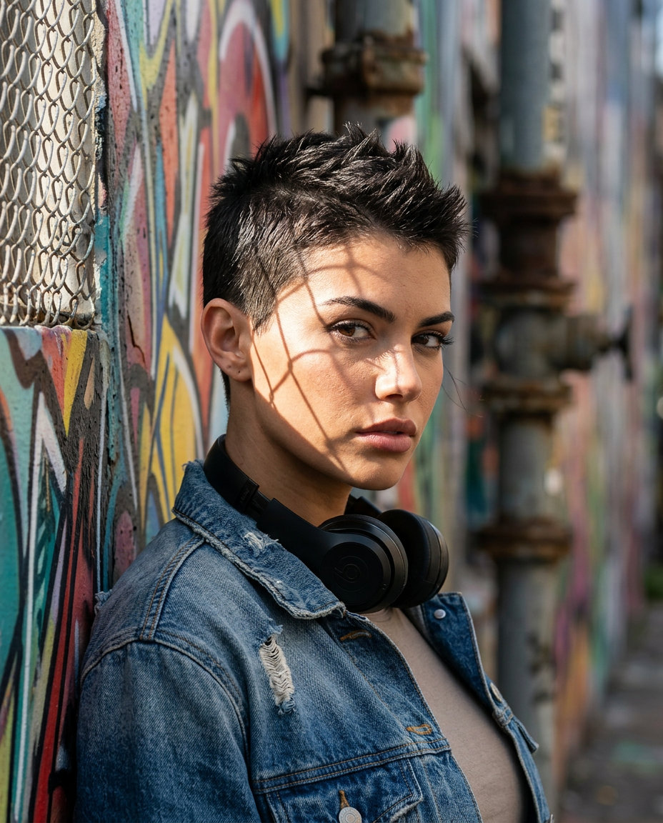 Edgy Textured Buzz Cut for Thin Hair 2026 very short buzz cut with textured top for thin fine hair