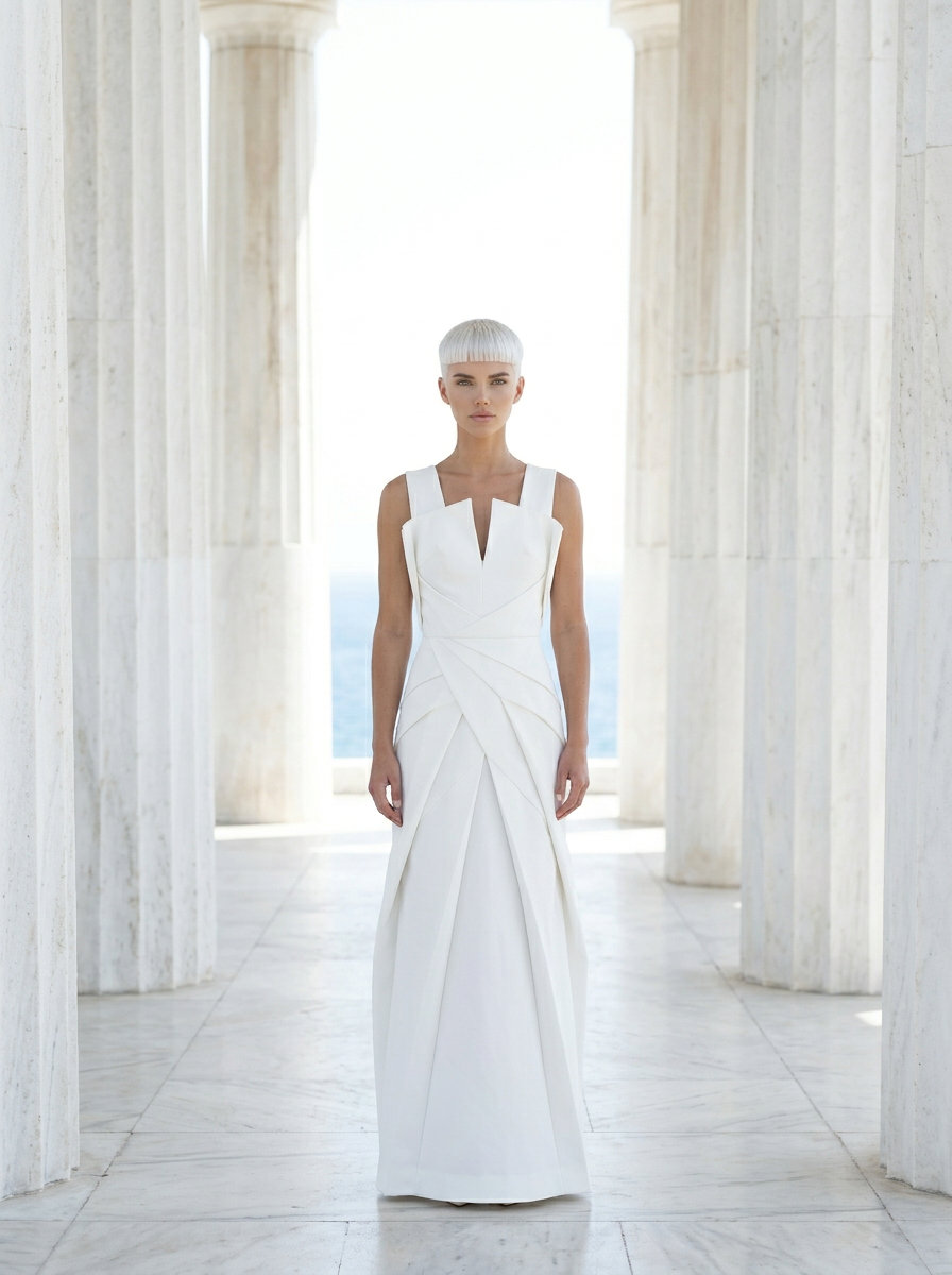 Platinum Architect Pixie: High-Fashion Hair 2026 very short pixie haircut in icy platinum blonde, sharply sculpted, no fringe — architectural