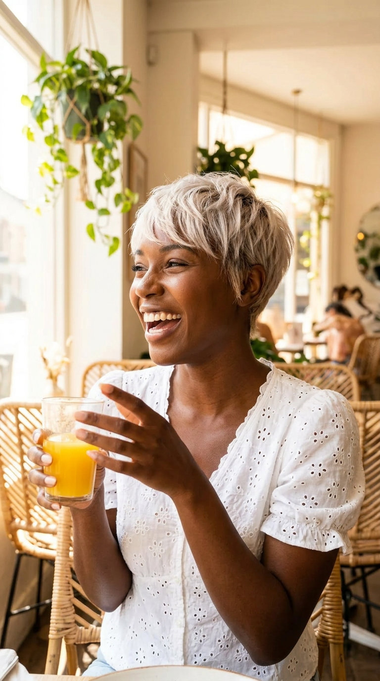 Airy Platinum Pixie Haircut for Thin Hair 2026 very short pixie haircut with cool platinum blonde and wispy fringe for thin fine hair