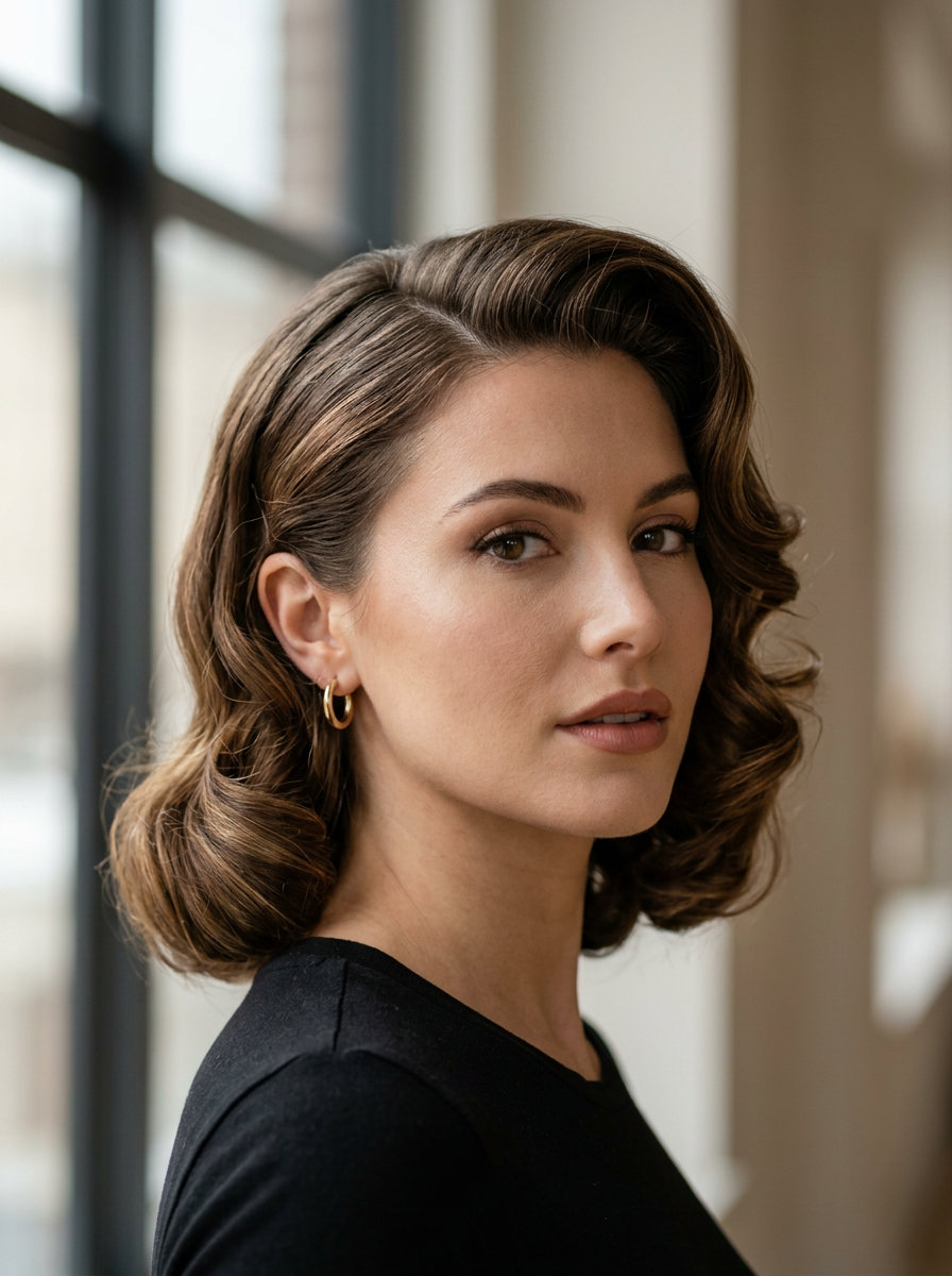Glamorous Espresso Pin Curls 2026 long rich espresso pin curls with cherry cola undertones, glamorous retro style for summer 2026