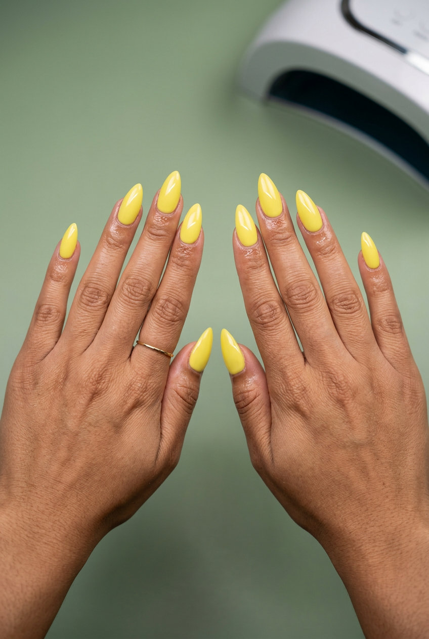Milky white pearlescent shell nails 2026: chic short squoval for daily wear & office.