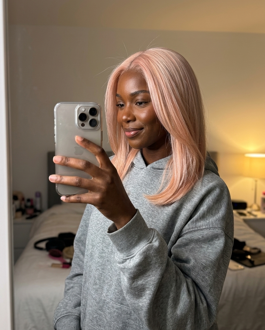 Strawberry Milk Blonde Bob 2026 short strawberry blonde bob with pinkish glaze, cool-toned technique for date night