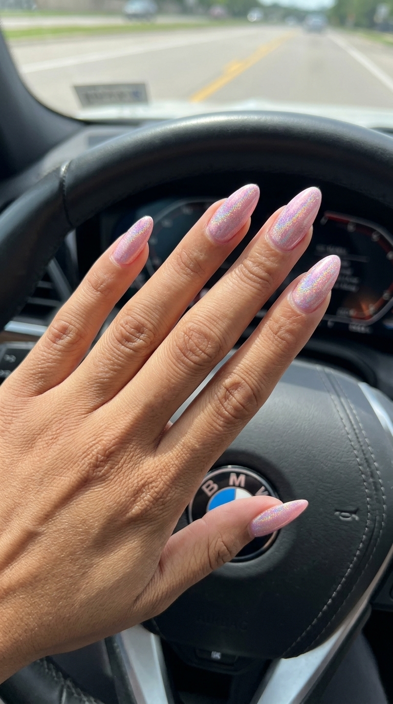 Summer Glitter Nails 2026: White Glitter Gradient Summer glitter nails 2026: Sophisticated iridescent white glitter gradient for evening events.