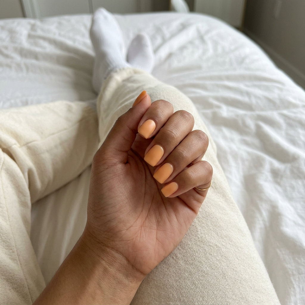 Milky Peach Softness Nails 2026 Milky Peach Softness coffin nails for summer nails coffin 2026, ideal for daily wear and bridal showers.