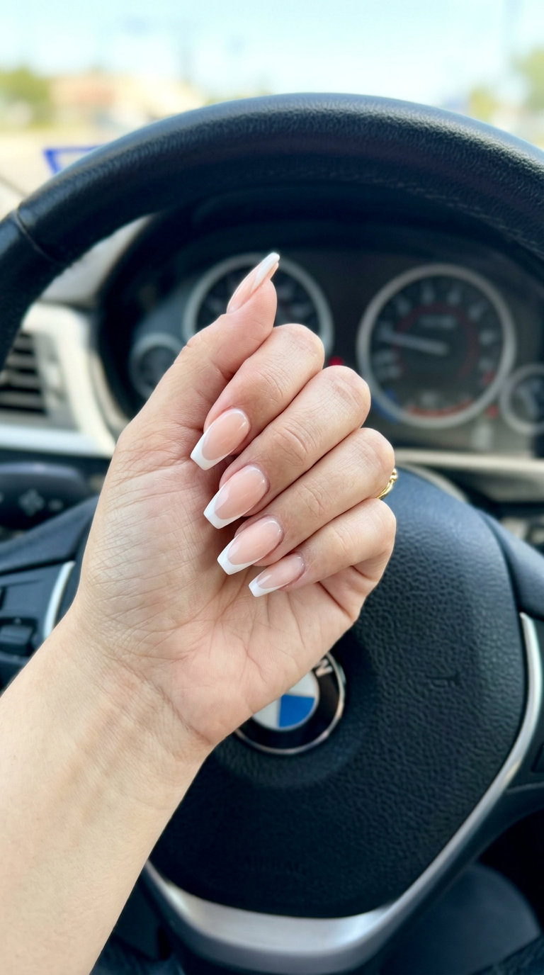 Peach Fuzz Milky French Coffin Nails 2026 | Elegant Bridal Style Peach fuzz milky French coffin nails 2026 for weddings, bridal showers, date nights. Romantic & elegant.