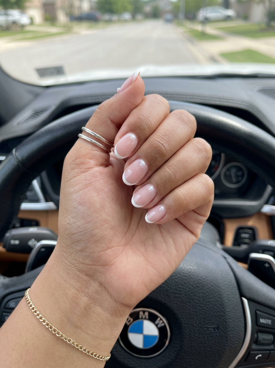 Micro French pearl accent nails for summer vibes nails 2026, romantic and sophisticated for weddings.