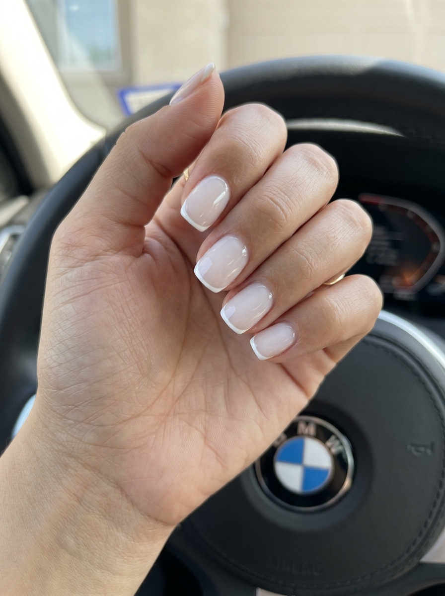 Micro French Milky White Nails 2026 | Chic Polish Micro French milky white nails for trending summer nails 2026. Minimalist polished work and wedding style.