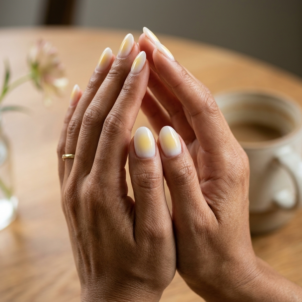 Pale yellow aura gradient nails for weddings and bridal showers. Yellow summer nails 2026.