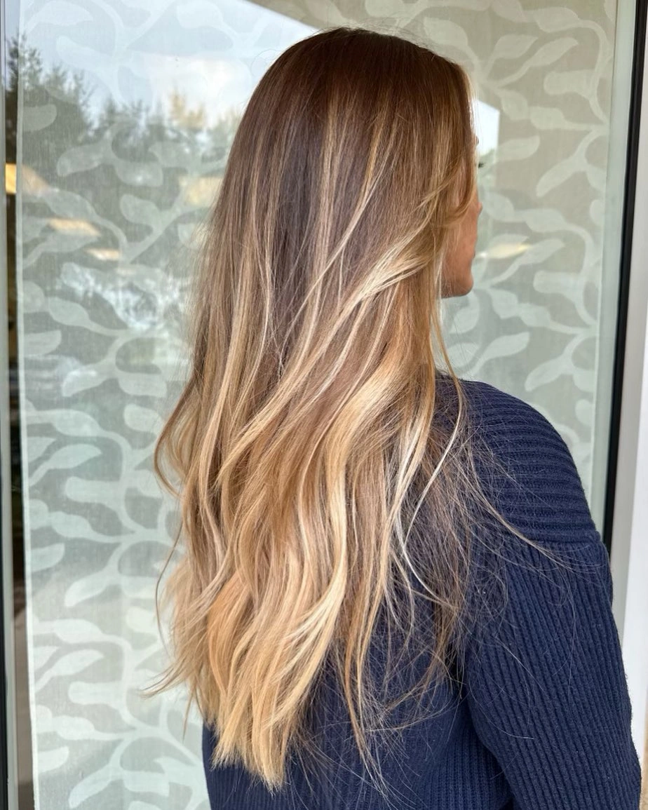 babylights hair ideas Golden Melt Babylights With Sunlit Dimension