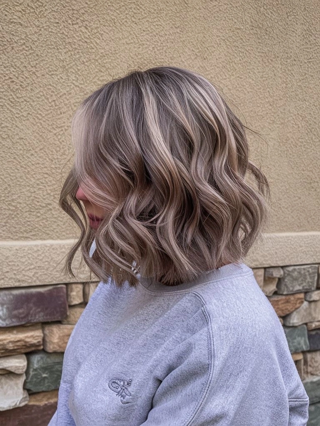 babylights hair ideas Cool Ash Babylights for a Modern Textured Bob