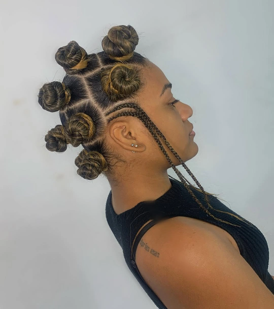 bantu knots hairstyles Geometric Bantu Knots With Accent Braids
