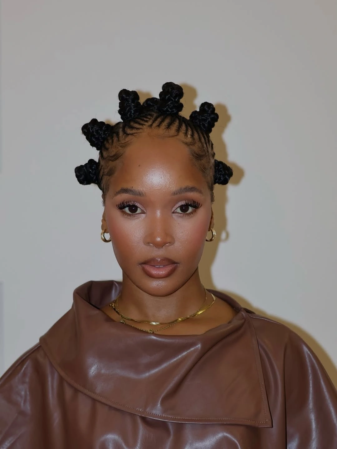 bantu knots hairstyles Classic Sculpted Bantu Knots With Clean Cornrows
