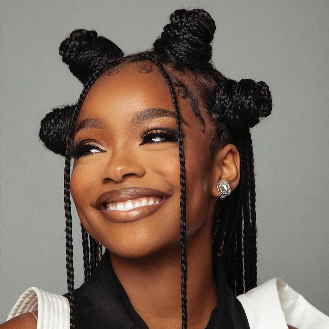 bantu knots hairstyles Half Up Braided Bantu Knots With Face-Framing Lengths