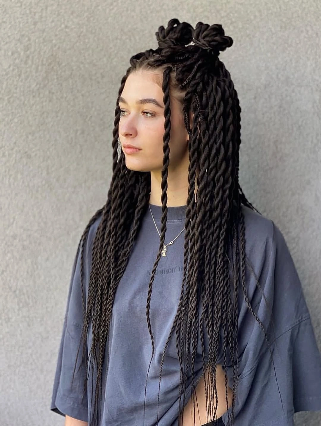bantu knots hairstyles Half Up Bantu Knots With Long Twists
