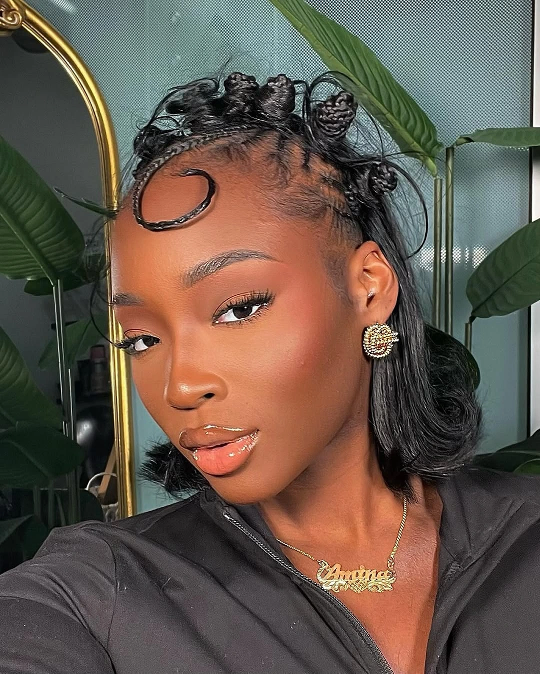 bantu knots hairstyles Soft Vintage Bantu Knots With Curved Baby Hair