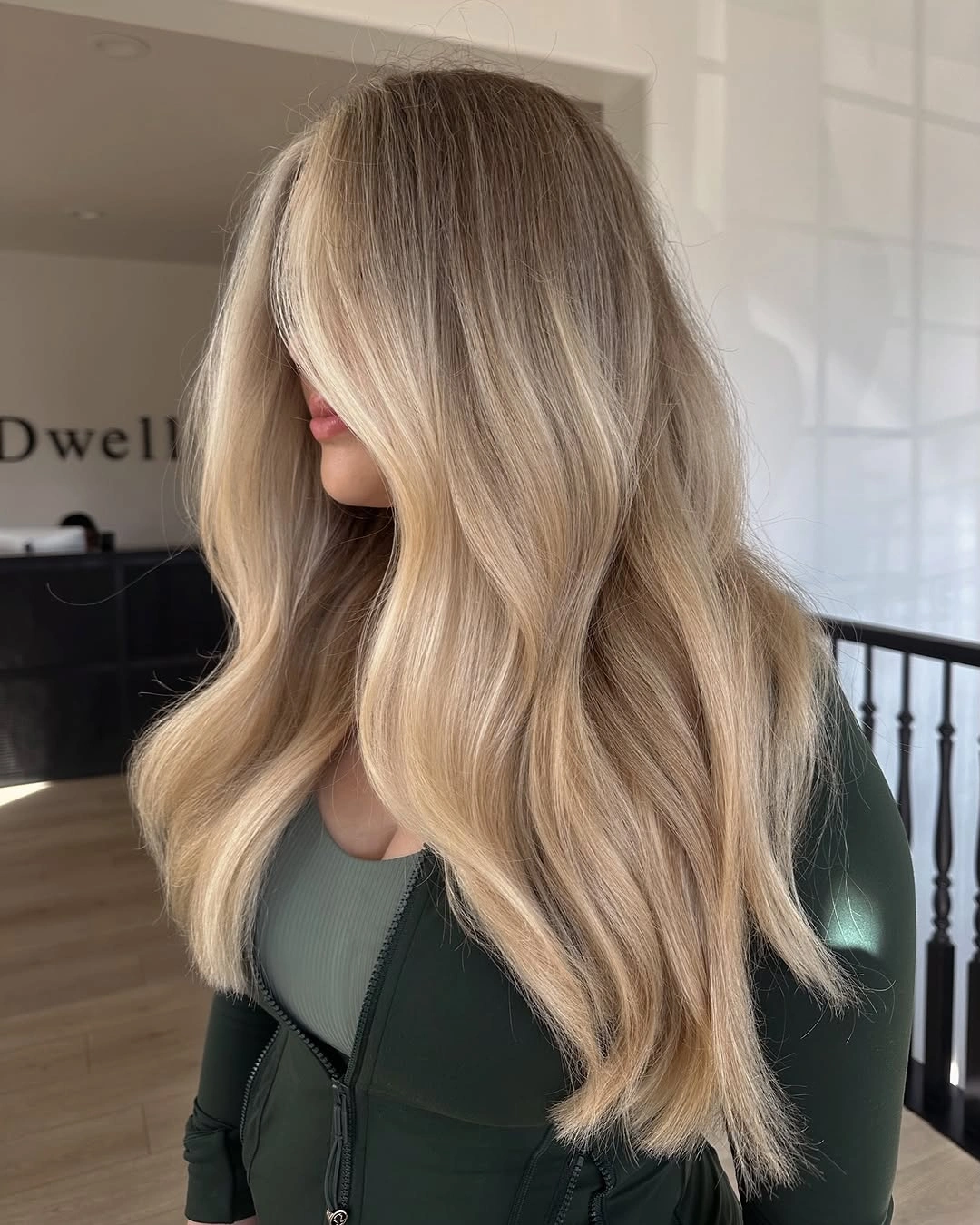 beige blond hair color Honey Beige Balayage With Silky Long Waves