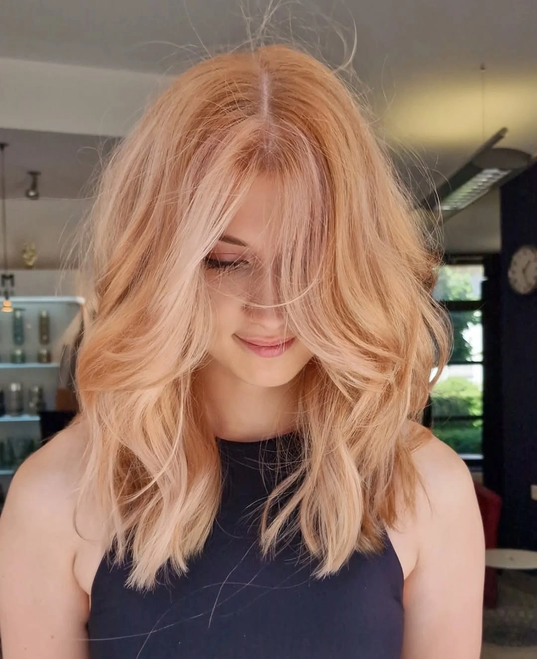 beige blond hair color Warm Beige Blonde With A Hint Of Strawberry Glow