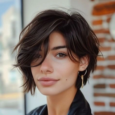 bixie haircut Layered Bixie With Soft Side-Swept Movement