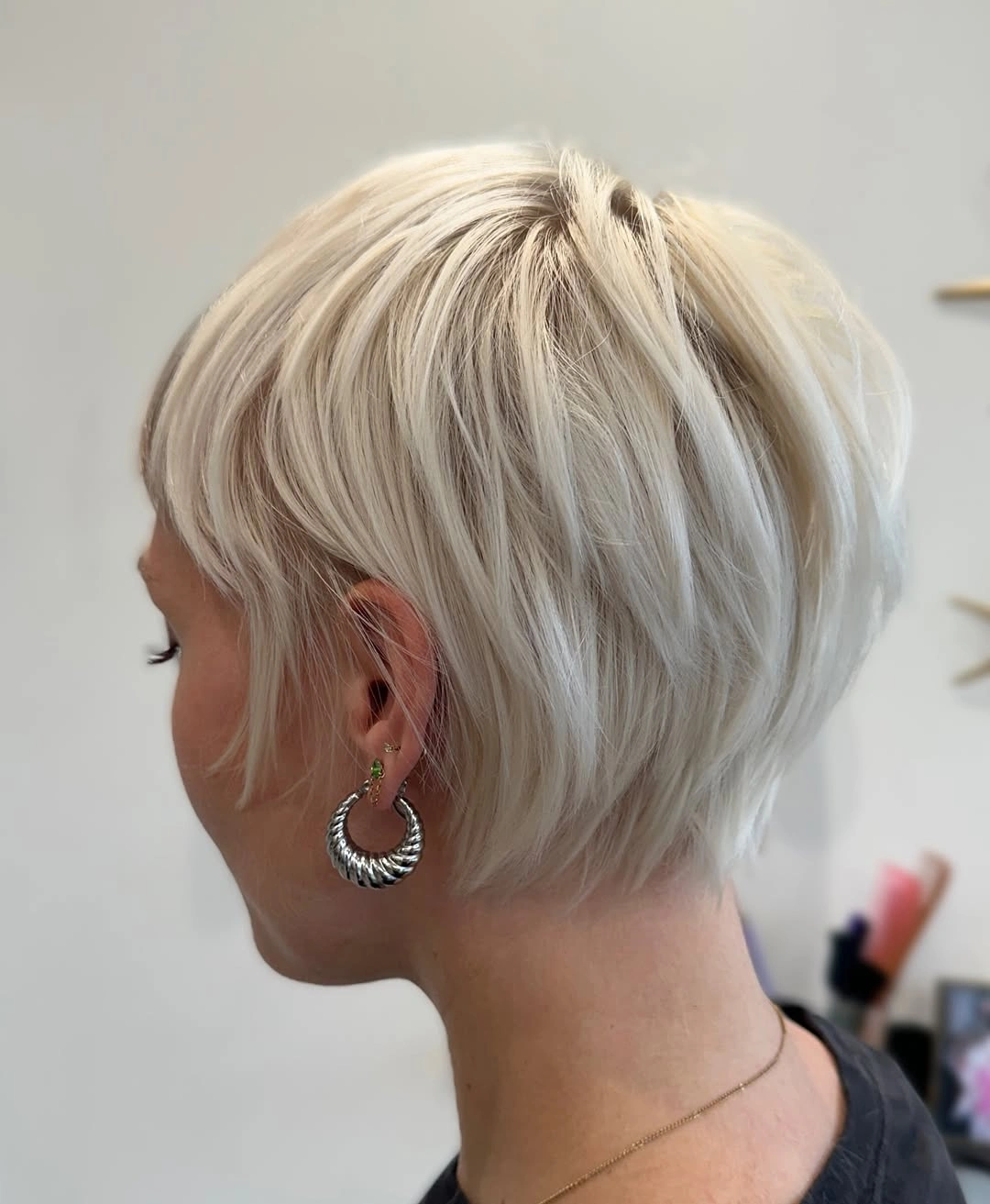 bixie haircut Bright Platinum Bixie With Tapered Nape