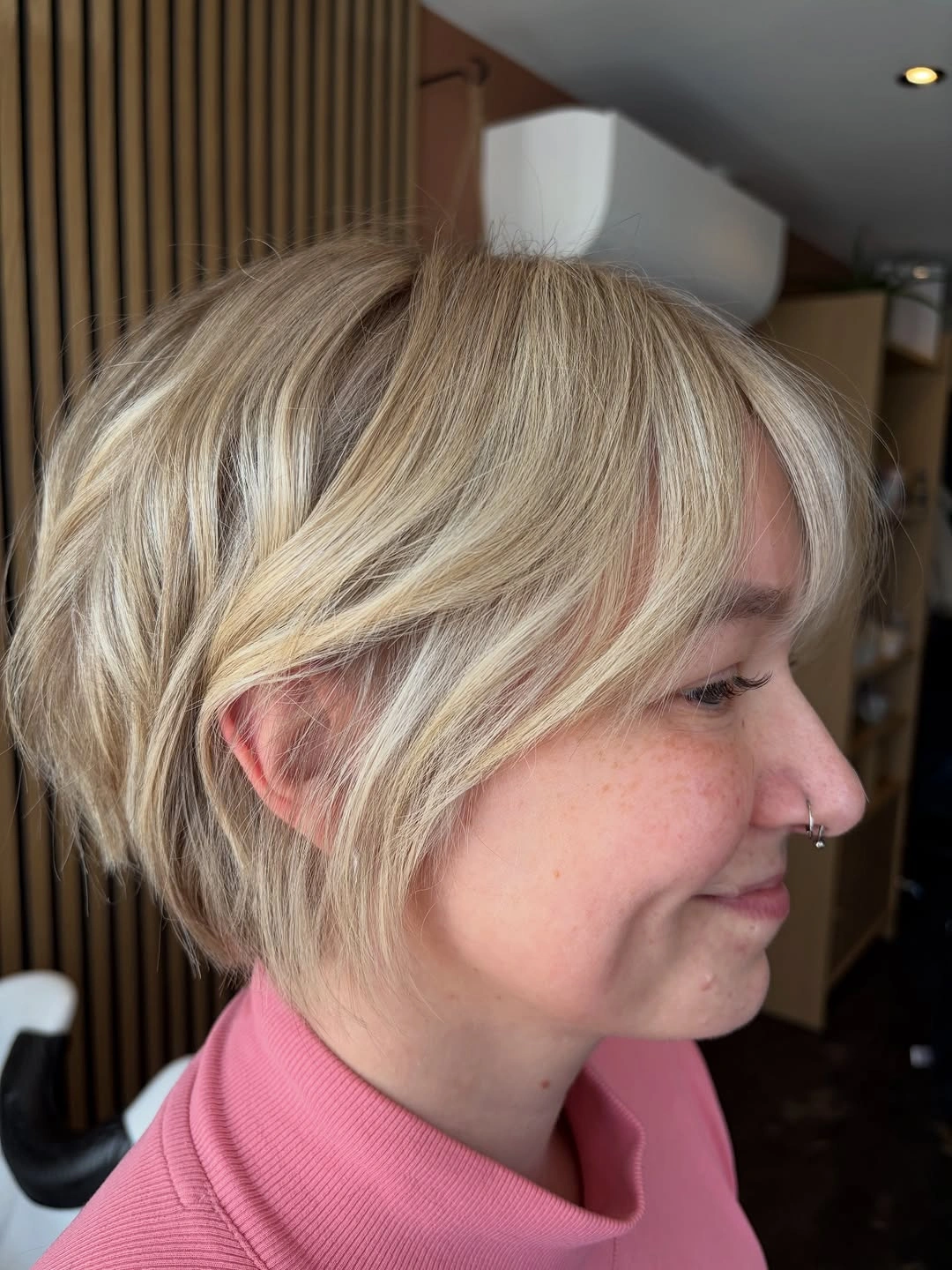 bixie haircut Bright Blonde Layered Bixie With Curtain Bangs