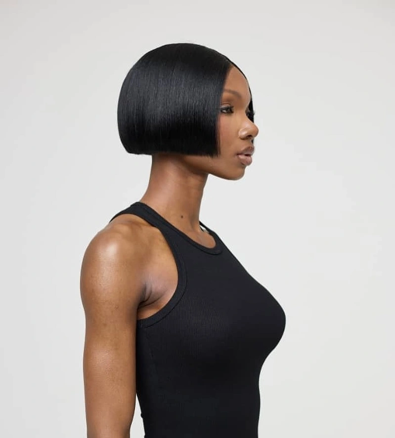 bob hairstyles for black women Precision Blunt Bob With Sculpted Lines
