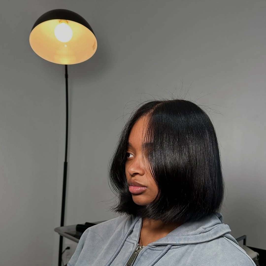 bob hairstyles for black women Soft Curtain Bob With Natural Movement