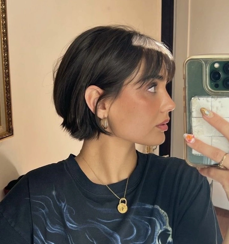 bobbed haircut for women French Bob With Soft Fringe And Rounded Shape
