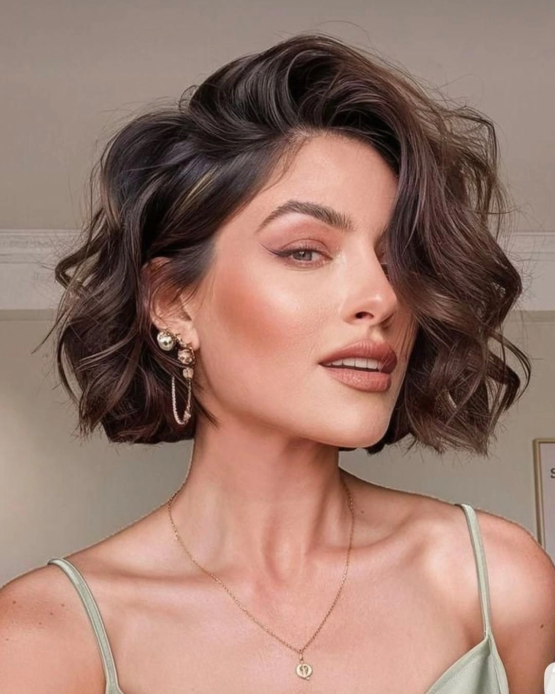 bobbed haircut for women Glossy Curly Bob With Glamorous Volume