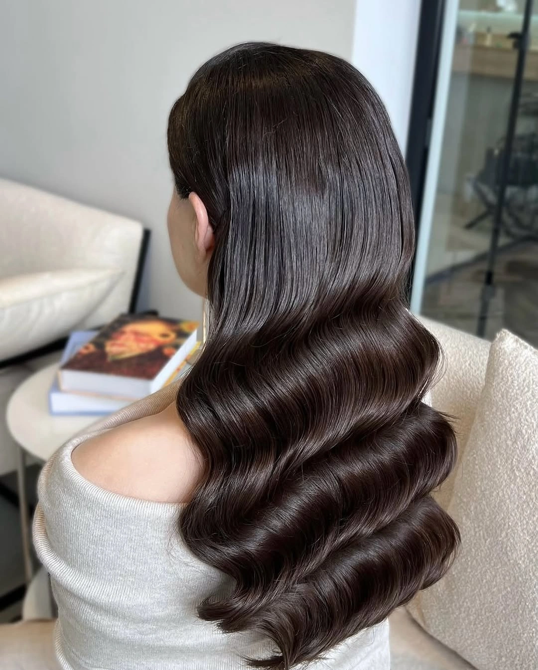 body waves hairstyle Mirror Gloss Chocolate Waves With Seamless Flow
