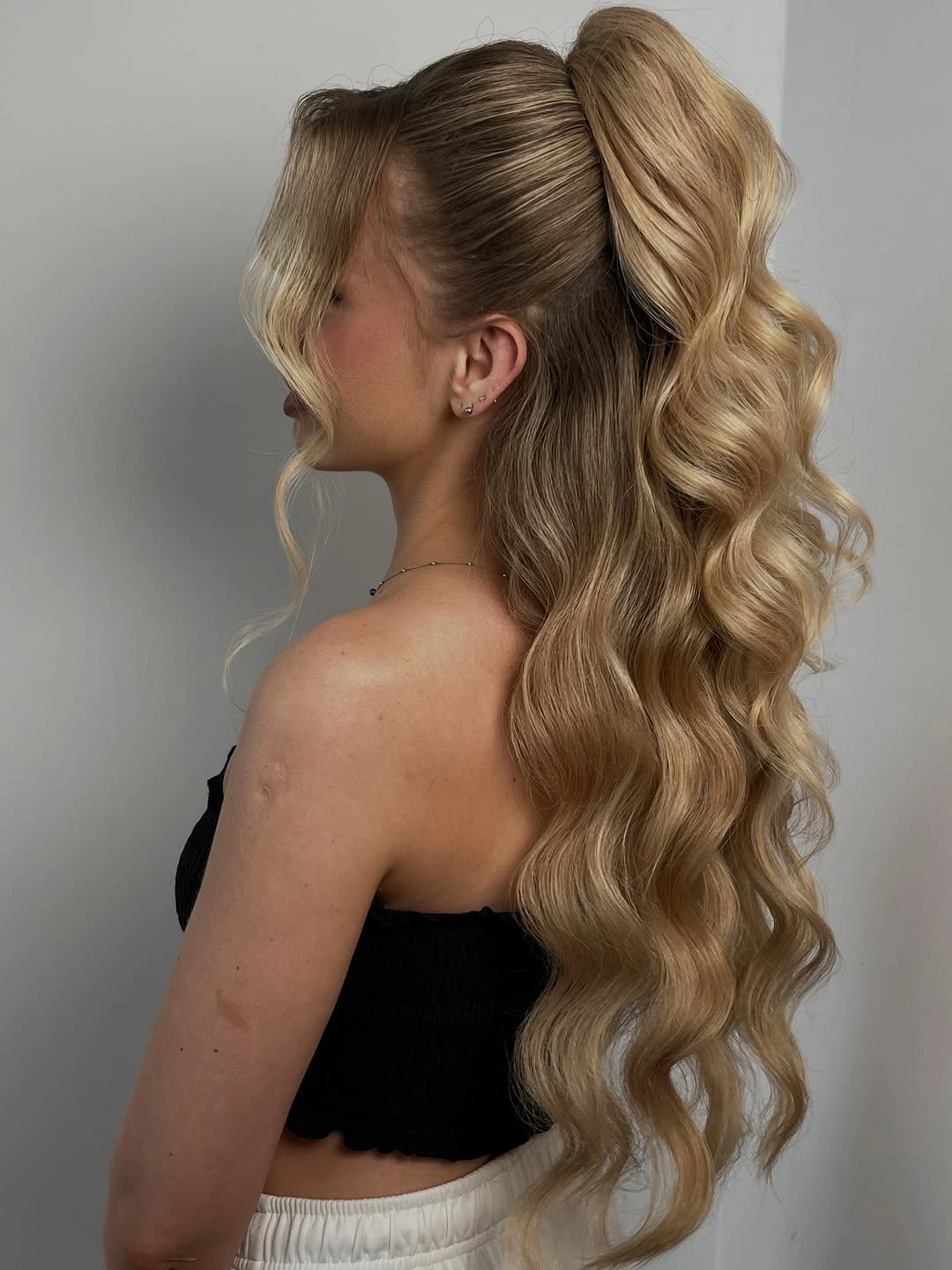 body waves hairstyle High Ponytail Body Waves With Glamorous Length