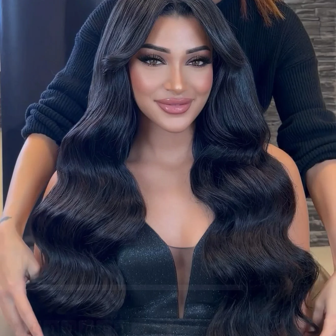 body waves hairstyle Classic Midnight Black Body Waves With Runway Shine