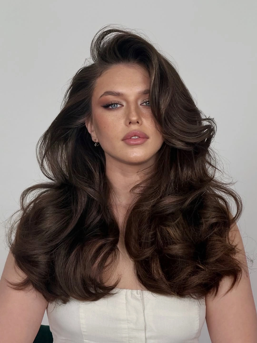 body waves hairstyle Rich Brunette Body Waves With Luxurious Lift
