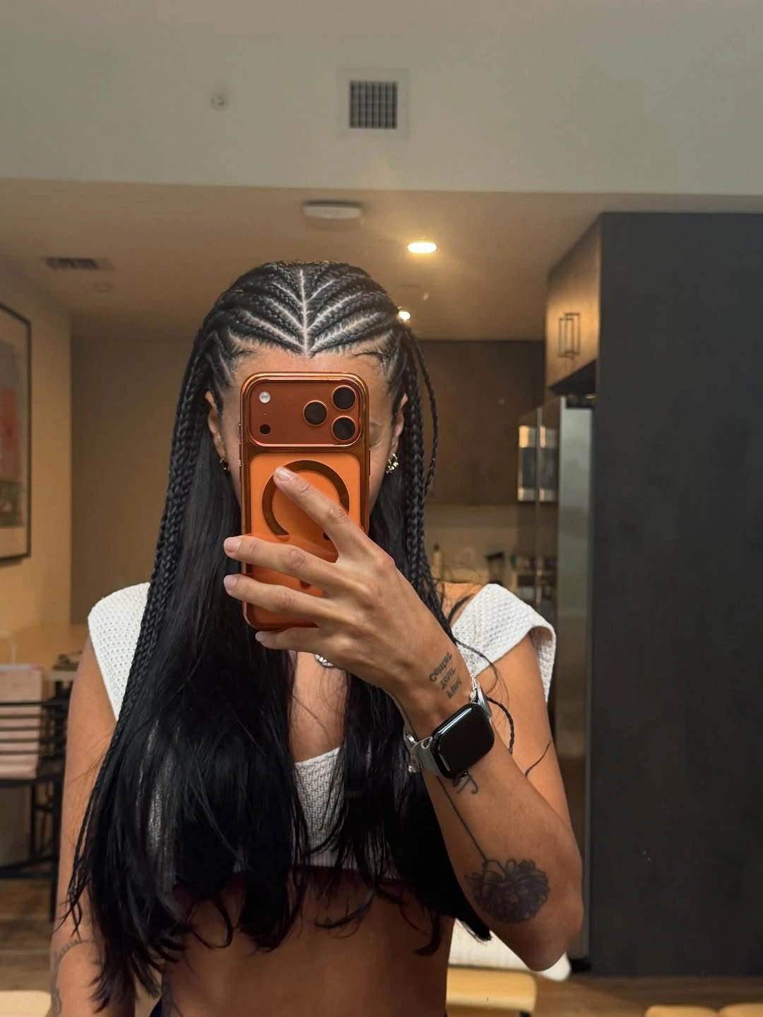 bora bora braids hairstyle Sleek Half-Up Bora Bora Braids With Straight Lengths