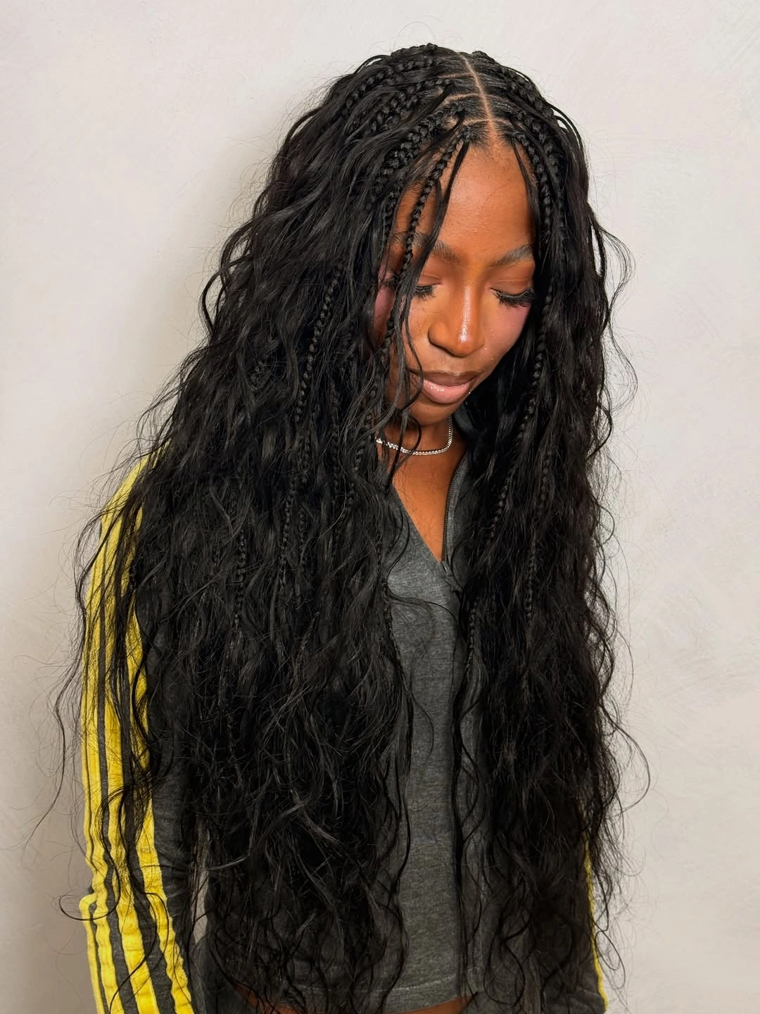 bora bora braids hairstyle Classic Jet Black Bora Bora Braids With Flowing Waves
