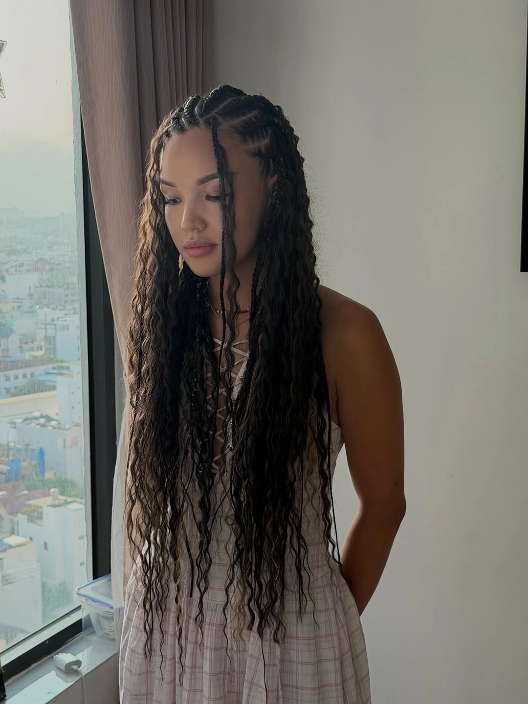 bora bora braids hairstyle Minimalist Waves With Modern Fulani Inspiration