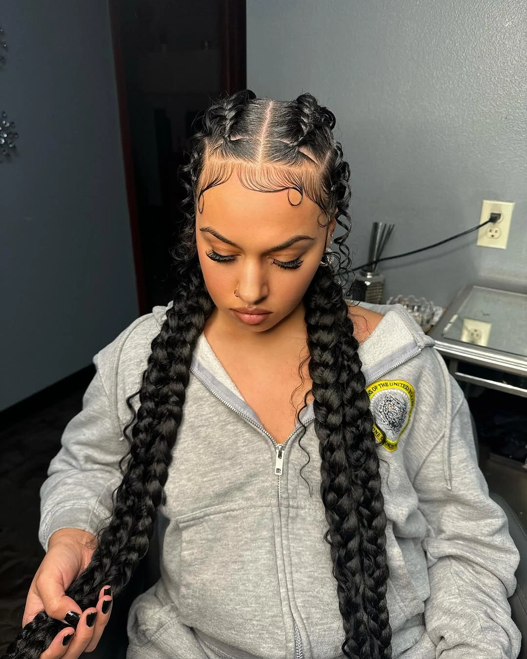 butterfly braids hairstyle Classic Center Part Butterfly Braids With Extra Long Length