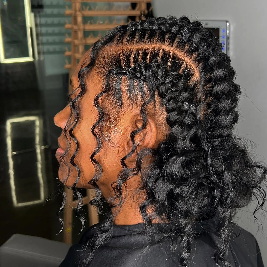 butterfly braids hairstyle Half Up Butterfly Braids With Defined Spiral Curls