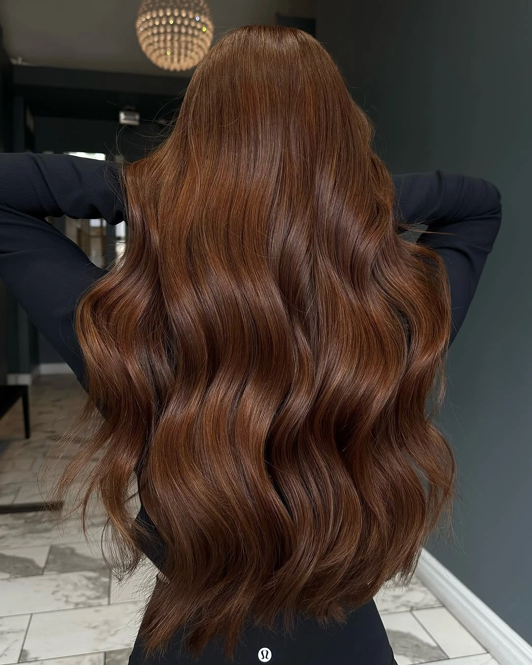 chestnut brown hair color Deep Mocha Chestnut Waves With Timeless Shine