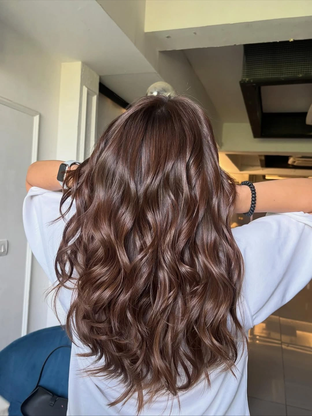 chestnut brown hair color Velvet Chestnut Beach Waves With Soft Natural Texture