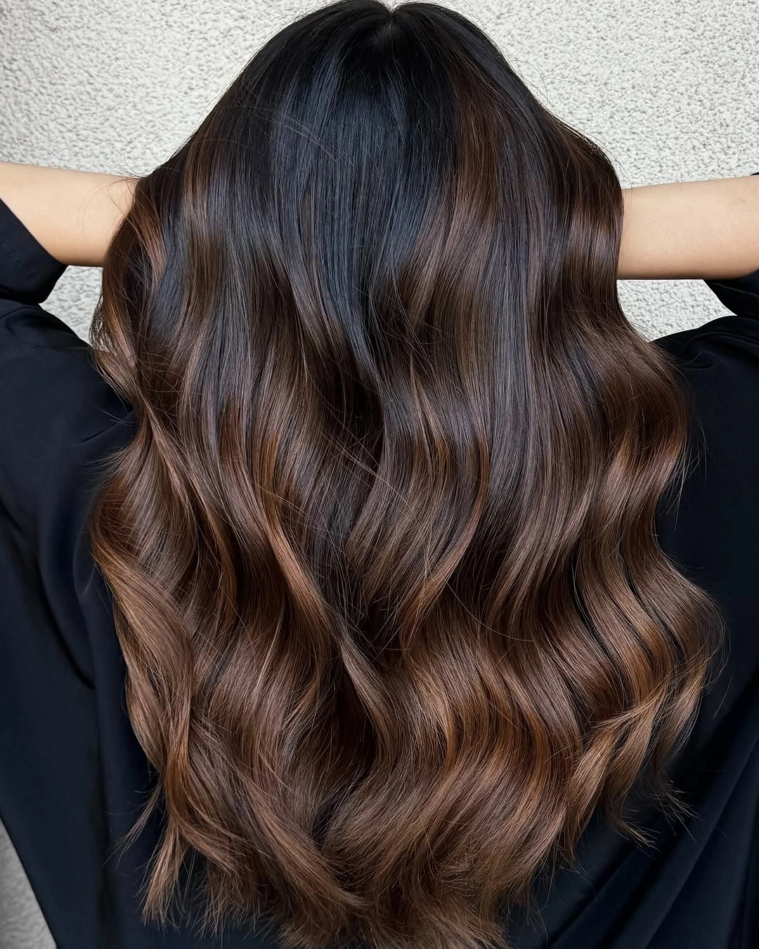 chestnut brown hair color Espresso Chestnut Balayage With Soft Cocoa Dimension