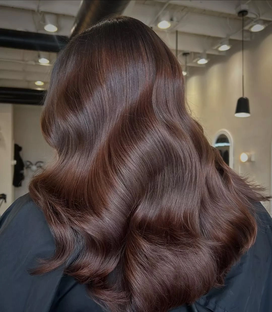 chestnut brown hair color Glossy Chocolate Chestnut Waves That Glow From Every Angle