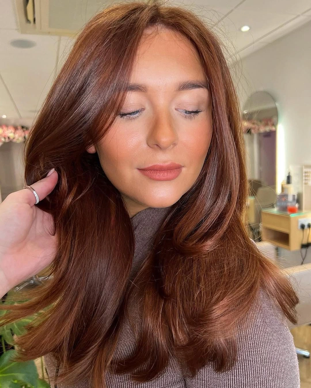 chestnut brown hair color Warm Copper Chestnut Brunette With Radiant Shine