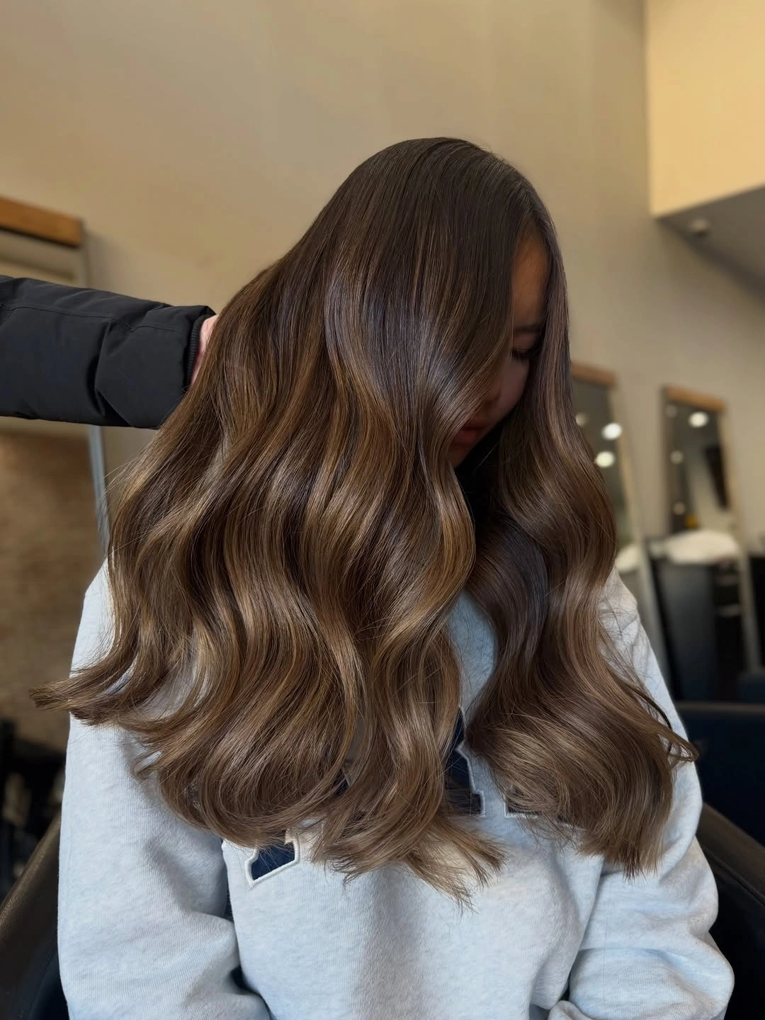 dimensional brunette hair color Cool Beige Brunette With Seamless Luxe Blend