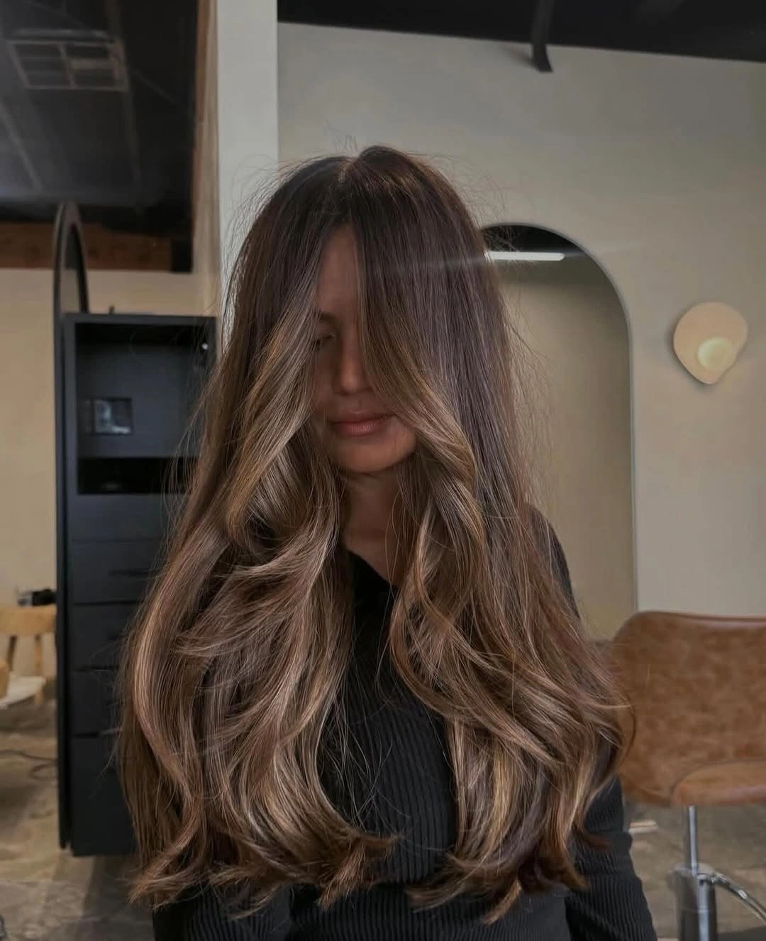 dimensional brunette hair color Cool Beige Brunette With Soft Luxe Contouring