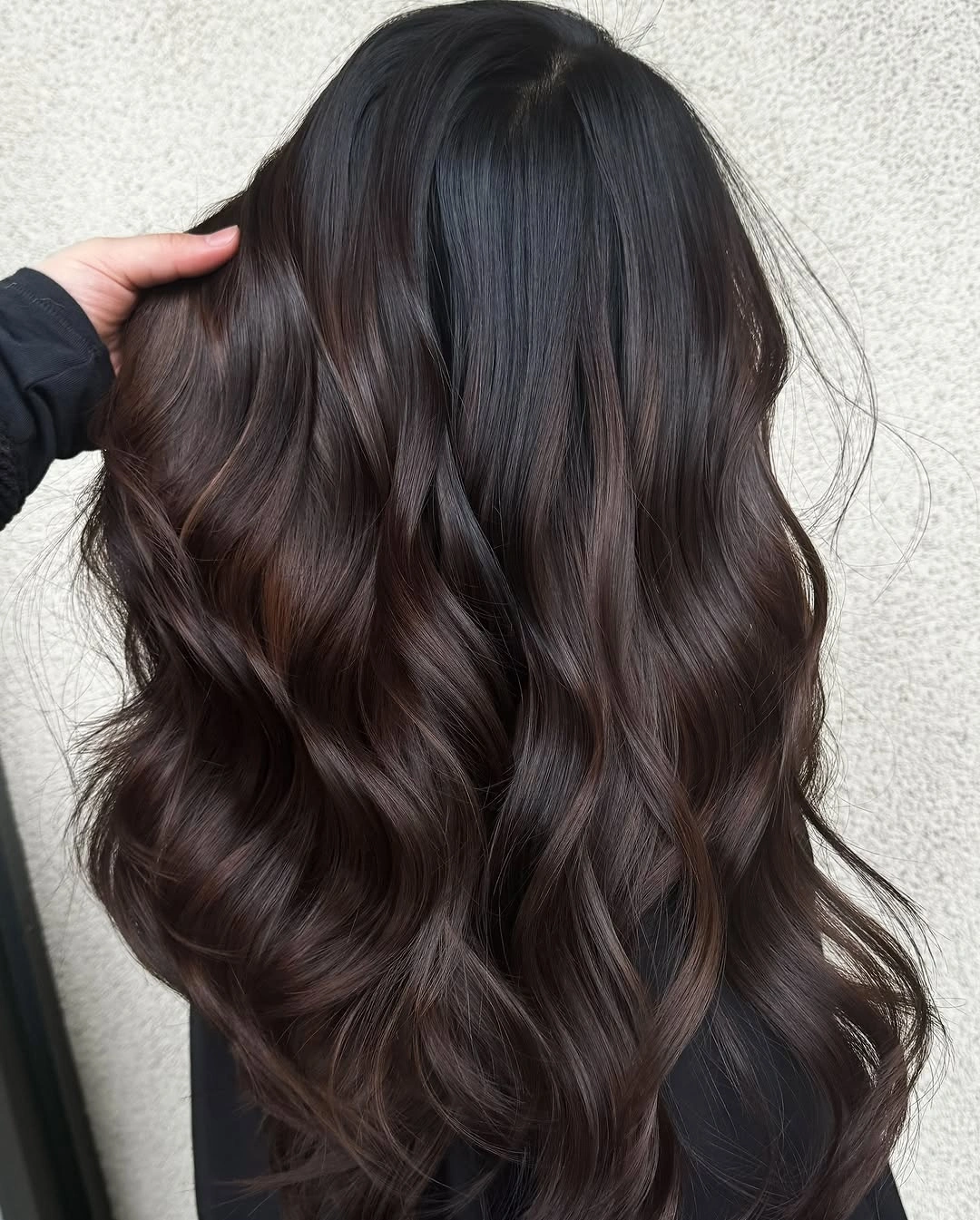dimensional brunette hair color Midnight Brunette With Seamless Espresso Shine